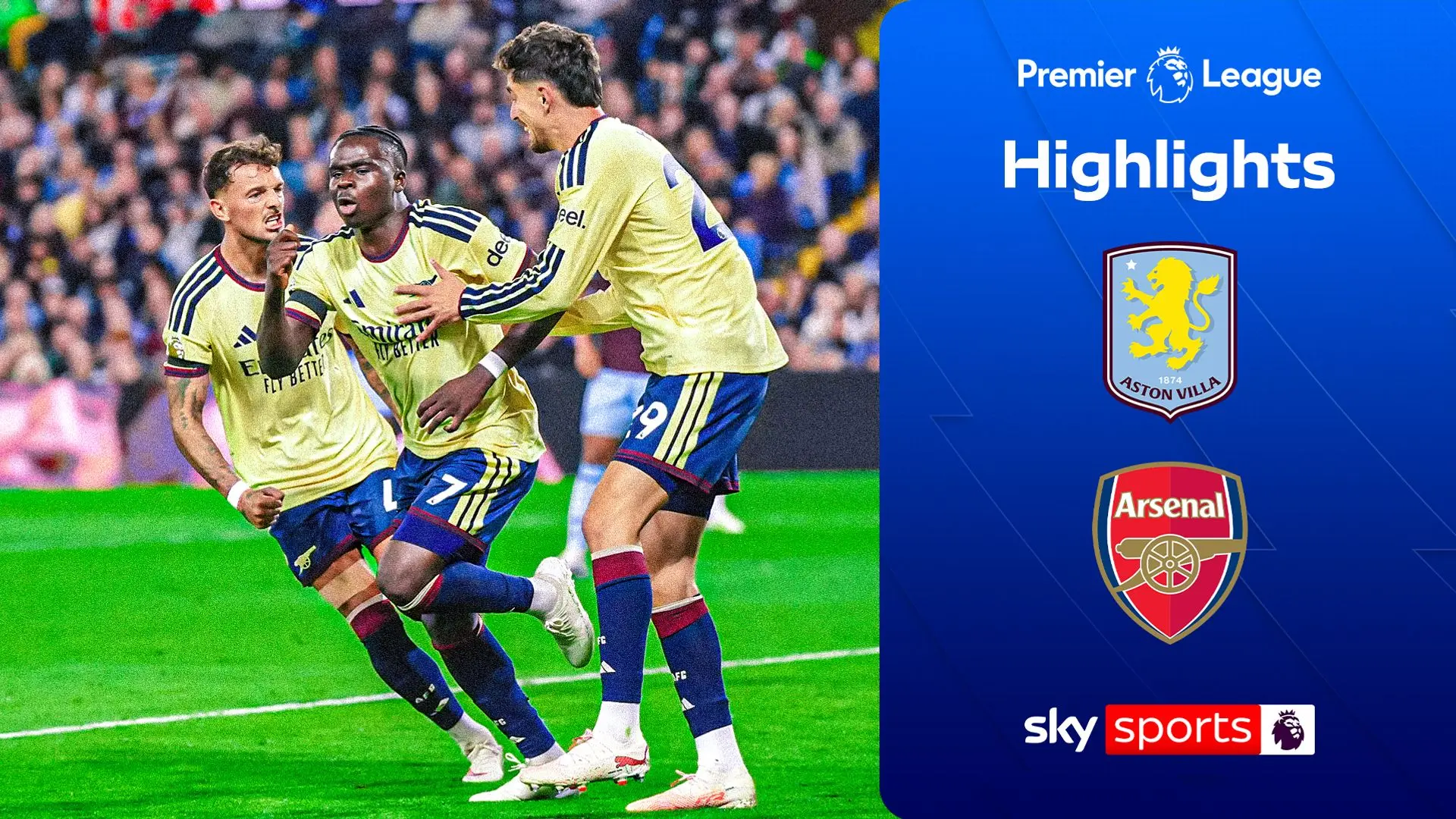 Bukayo Saka strikes to secure Premier League win for Arsenal at Villa Park