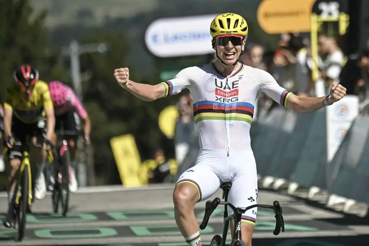 Pogačar Dominates Stage Three of Tour de France, Secures Victory on Les Angles