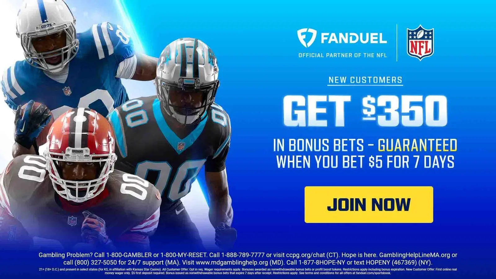 FanDuel Offers New Users $350 in Bonus Bets for NFL Week 1 Kickoff