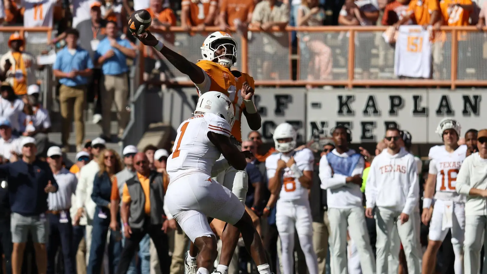 Texas Edge Rusher Penalized for Bizarre Celebration Against Tennessee